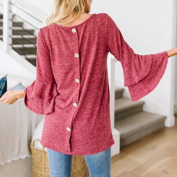 Back Up Ruffle Sleeve Blouse - Picture 3 of 8